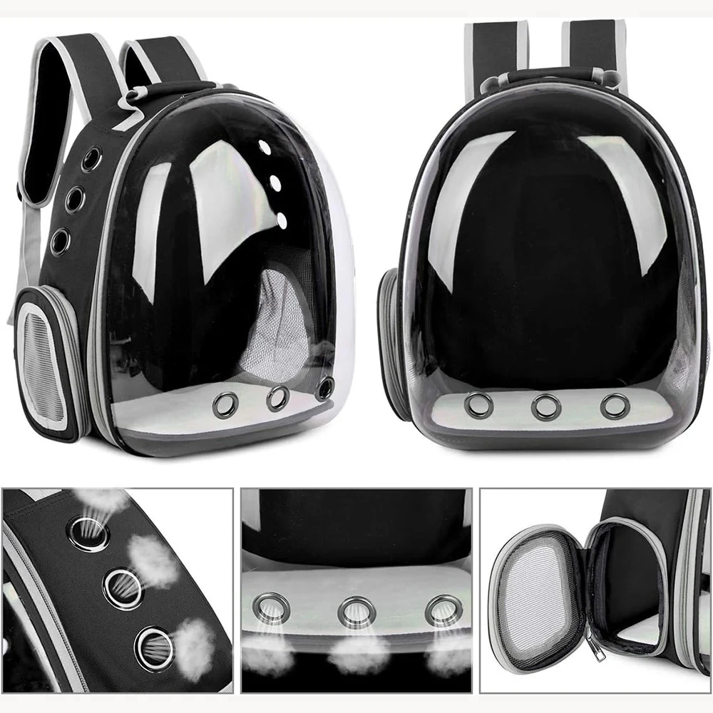 

Cat Pet Carrier Backpack - Transparent Capsule Bubble Design, Breathable for Small Animals (Puppy/Kitty/Bird), Ideal for Travel