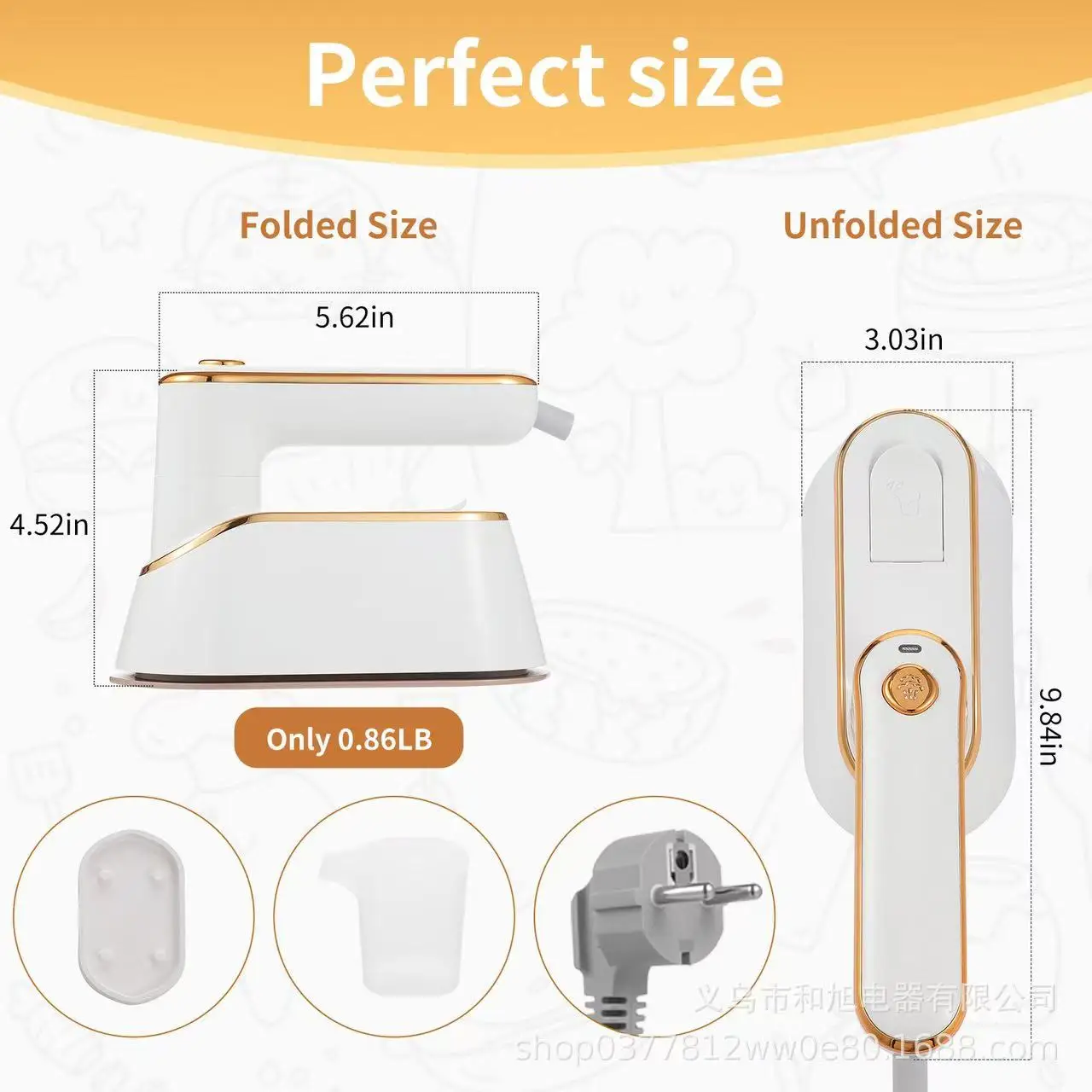 مكواة بخار محمولة كبيرة جدًا للمنزل والفنادق، كهربائية مستمرة عالية الطاقة مع ميزات السفر المنزلية