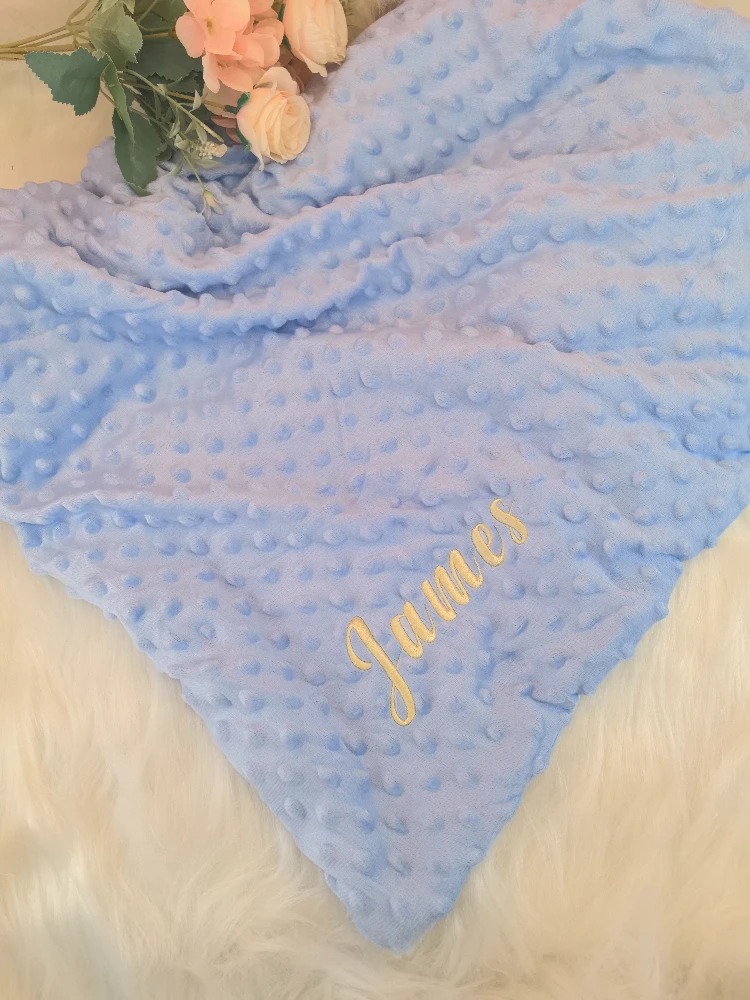 Embroidery Customized Name Baby New Born baby bib Gift Warm Lightweight Blanket Swaddling Security Gentle Twins Four Seasons