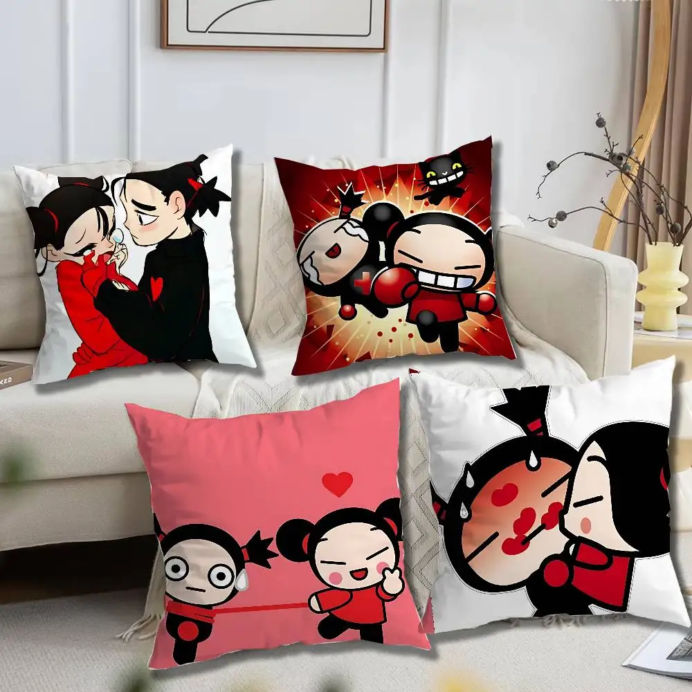 P-Pucca Love G-Garu Single Throw Pillow Case Cover Sofa Cushion Home Room Decor