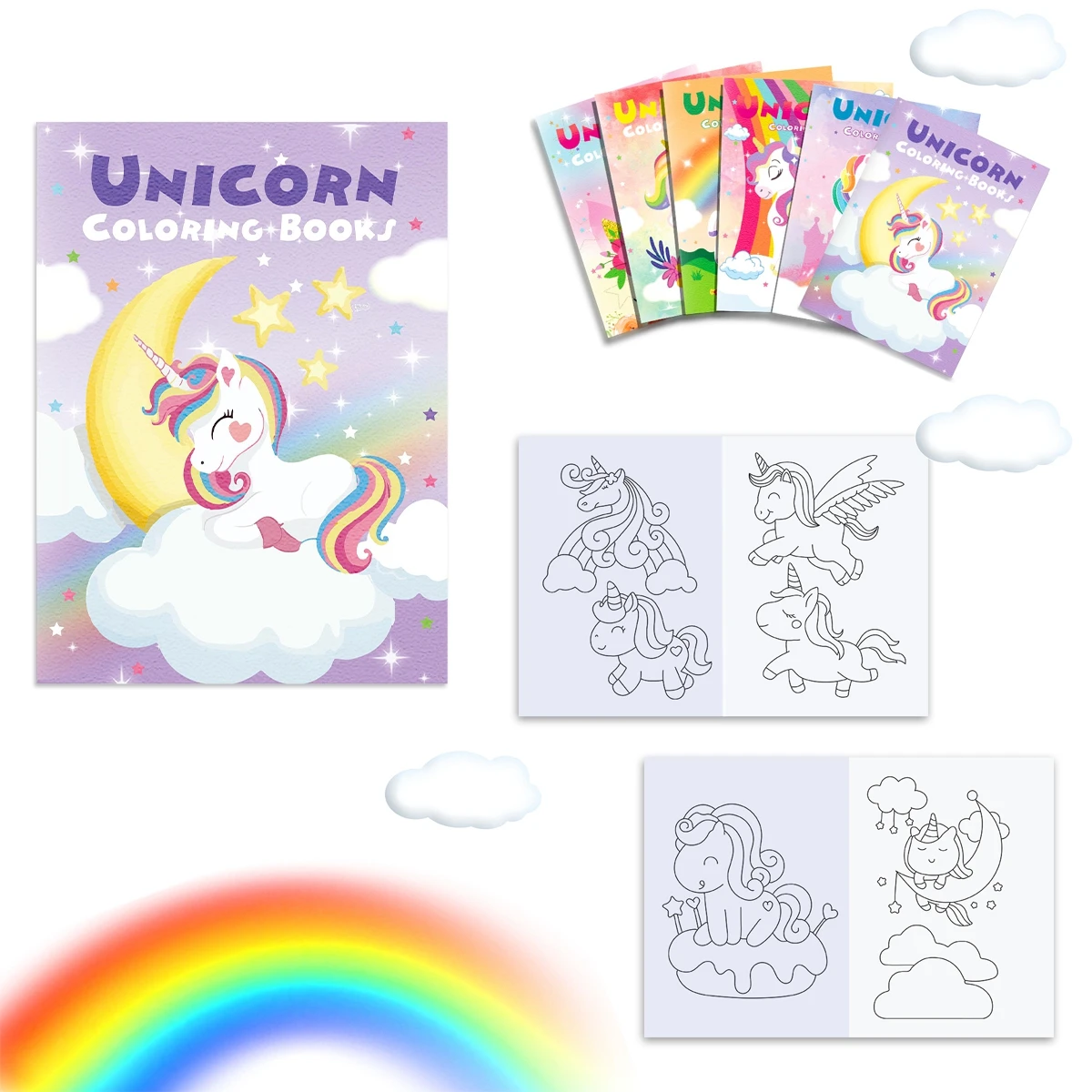 Unicorn Coloring Doodle Book Painting Unicorn Theme Birthday Party Decor Kids Baby Shower Gift  Unicornio Party Activities