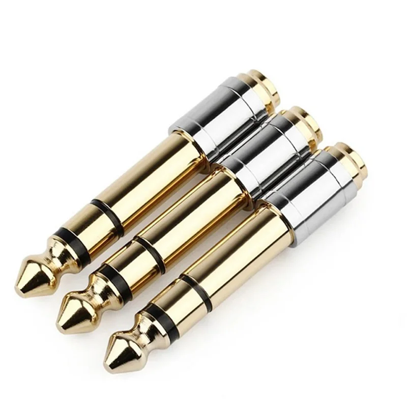 2Pcs 6.35mm to 3.5mm Converters 1/4 Inch Male 1/8 Inch Female 6.35 to 3.5 Jack Headphone Audio Adapter Connector