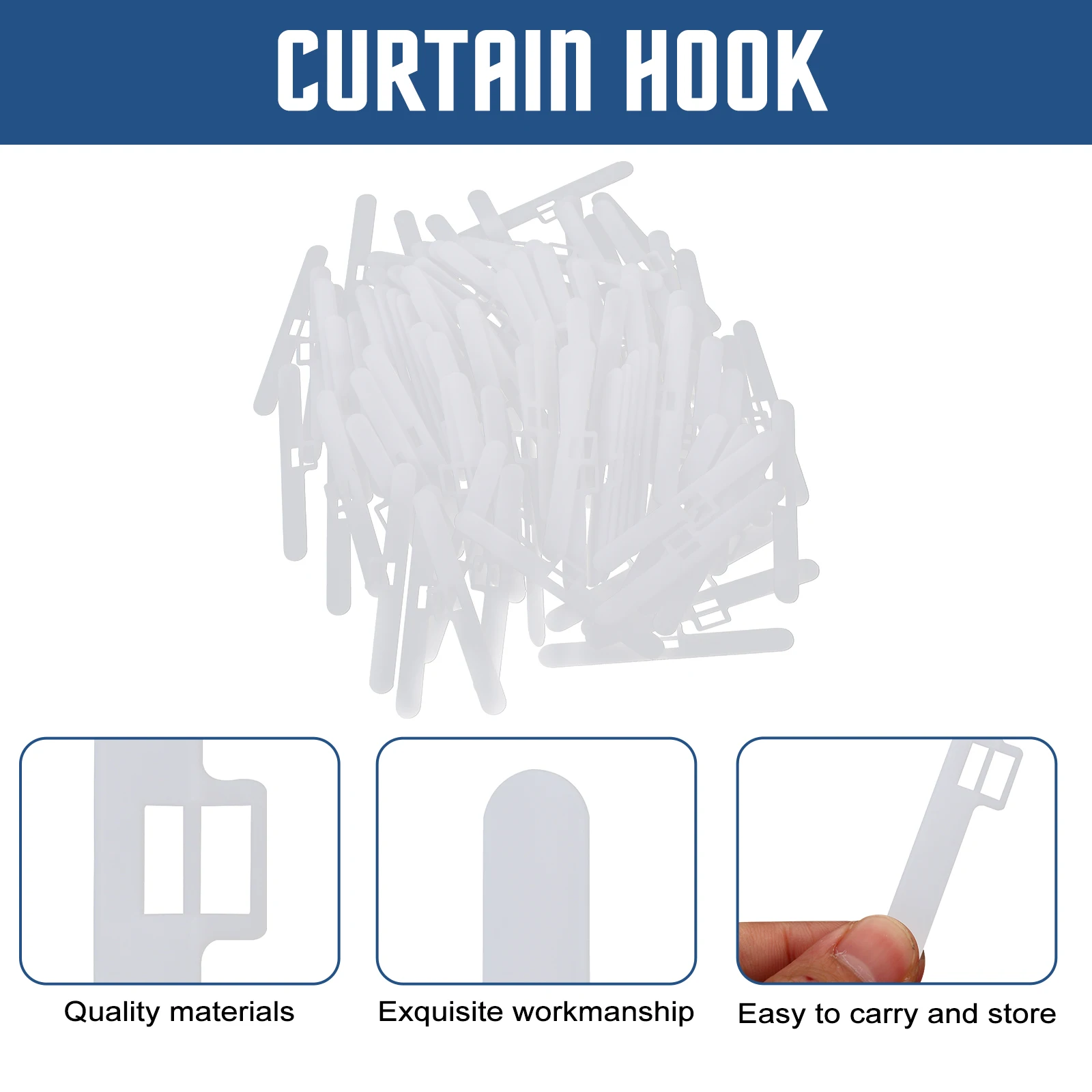 

100Pcs Double Hole Vertical Blind Repair Vane Clips Plastic Louver Accessories Home Curtain Blinds Replacement Supplies