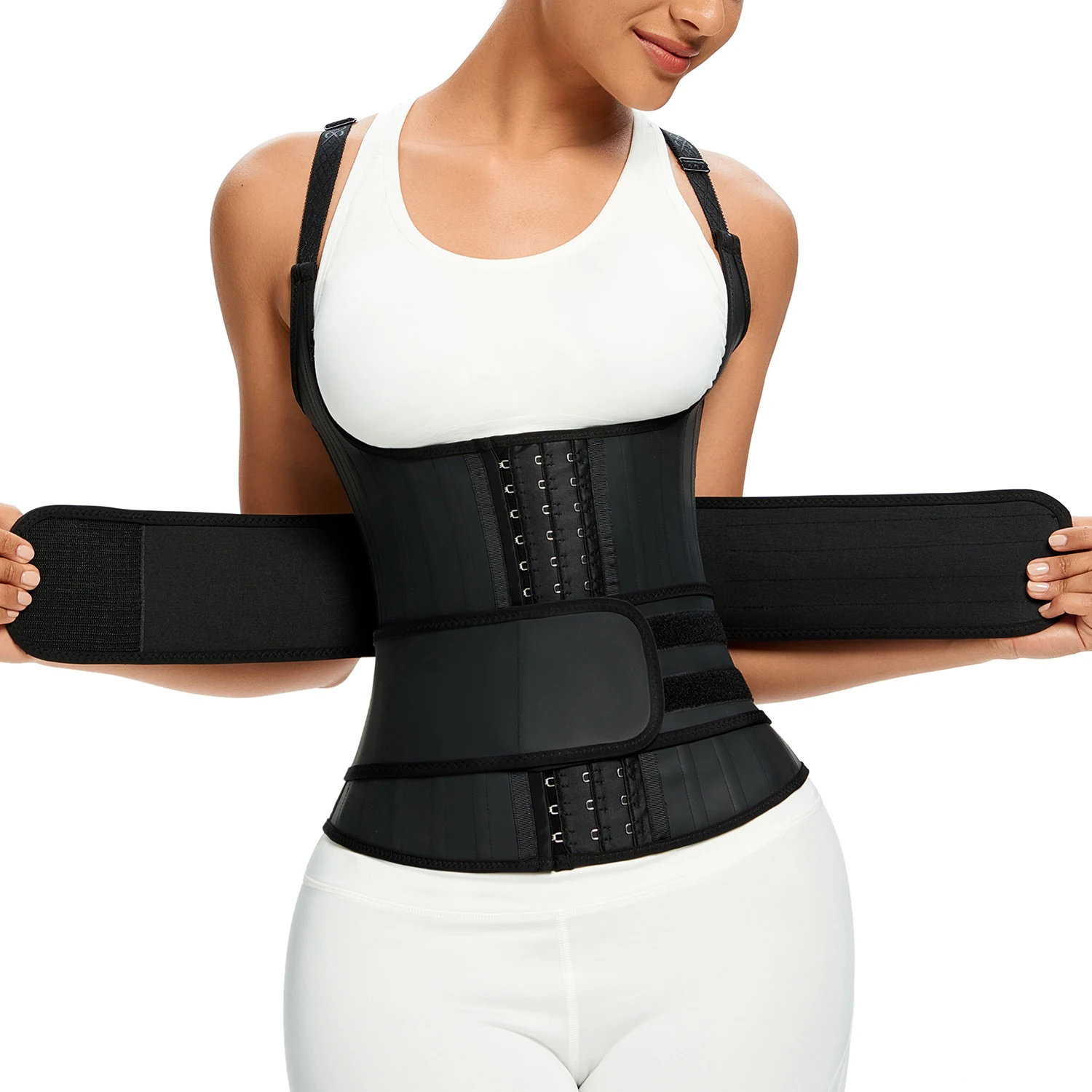 Latex Vest Waist Trainer Body Shapewear Women Slimming Waist Corset Belly Sheath Colombians Fajas High Compression 25 Steel Bone