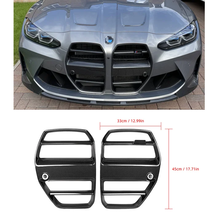 G80 Dry Carbon Fiber front grill ST Style car grilles carbon parts for BMW M3 M4 G80 G82 G83 2021+ car front bumper grill