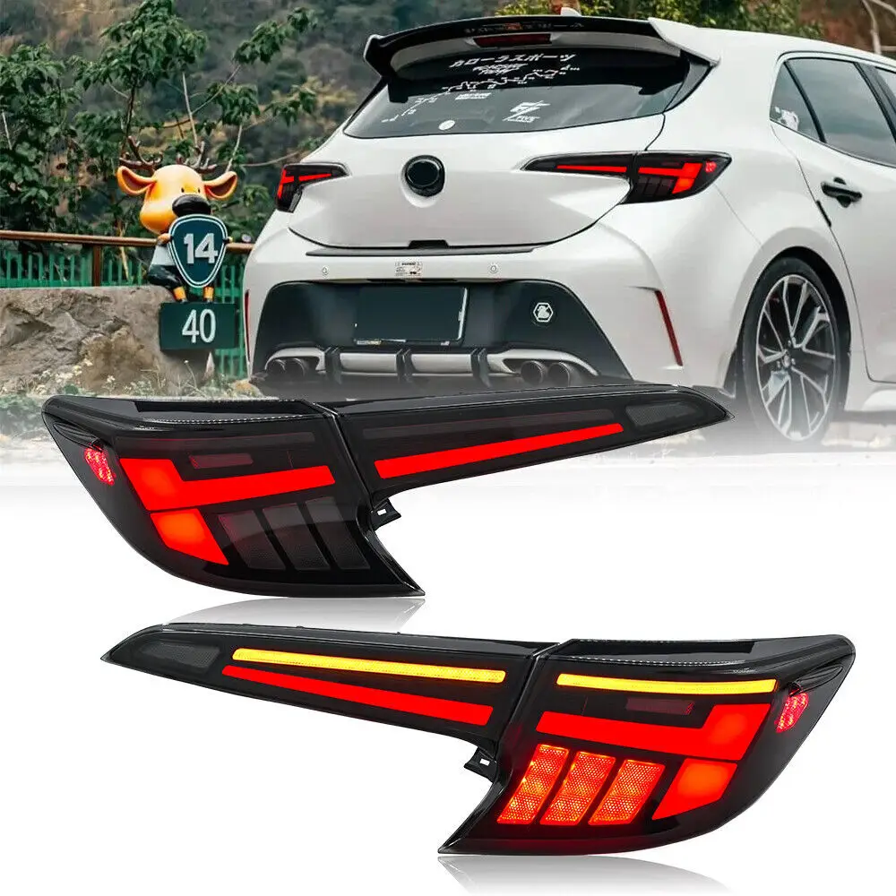

1Pair LED Turn Signal Tail Light Assembly For Toyota Corolla Hatchback 2019-2025 Rear Brake Lamp Sequential Plug and Play