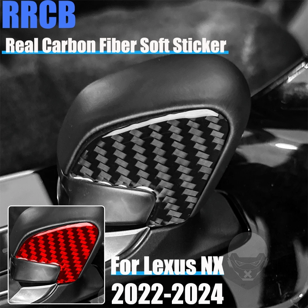 

Real Carbon Fiber Car Accessories Gear Shift Knob Trim Cover Soft Sticker For Lexus NX260 NX350H NX400H NX450H 2022 2023 2024