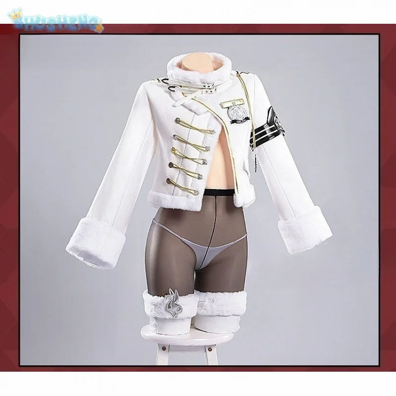 

Blanc Cosplay Costume Anime Game N I K K E blanc Lucky Express suit Girl Winter Warm Coat Uniform Halloween Christmas Sexy Set