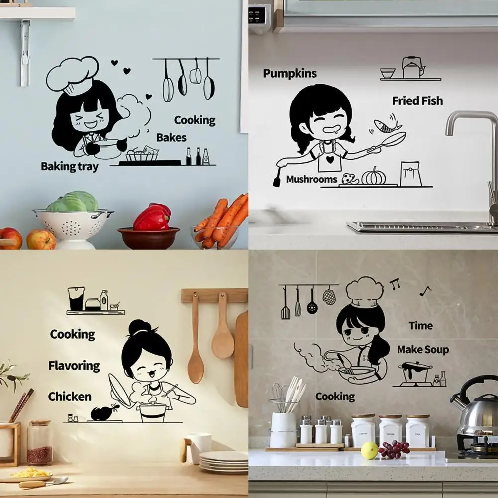 Durable Easy to Paste Wall Sticker Anti-fade Protective Letters Design Kitchen Wall Mural Fridge Sticker Decal