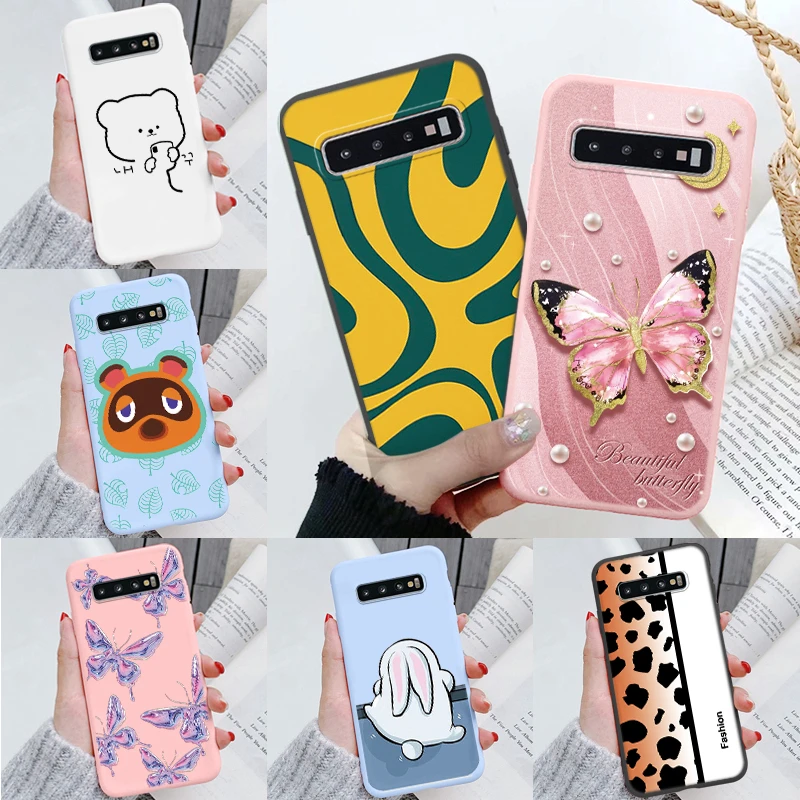 Para Samsung Galaxy A10 A11 A20 A20S A20e A21S A30 A40 M10A M11 S9 Plus S9 S10 S10e S10 Plus Popular funda de teléfono con mariposa brillante