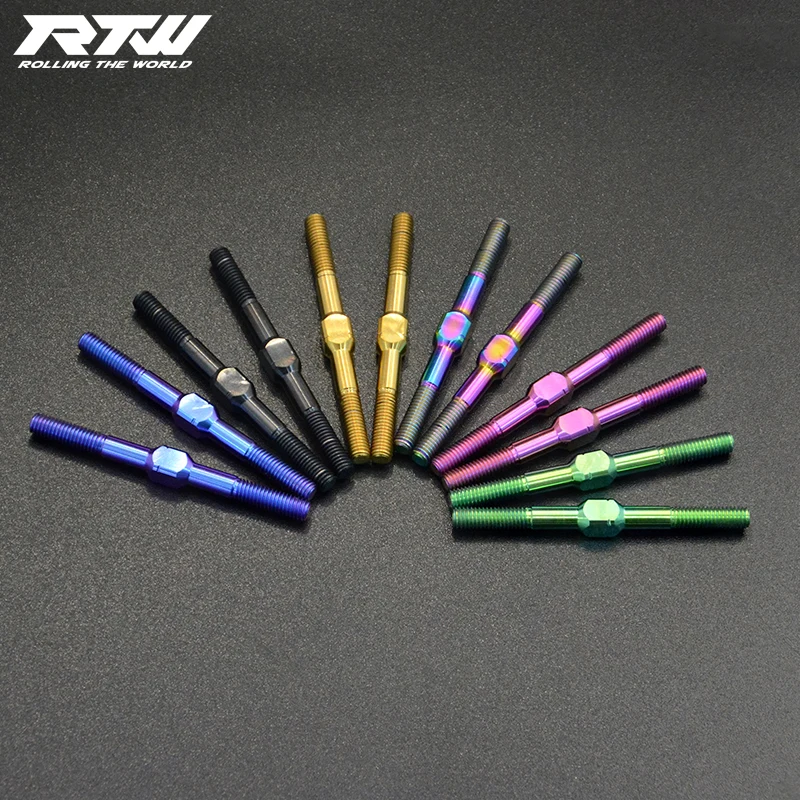 

Titanium Alloy Colorful Pull Rod Double - headed screw for Rc Model Car Gold Specifications Available M3-14-16-18-50