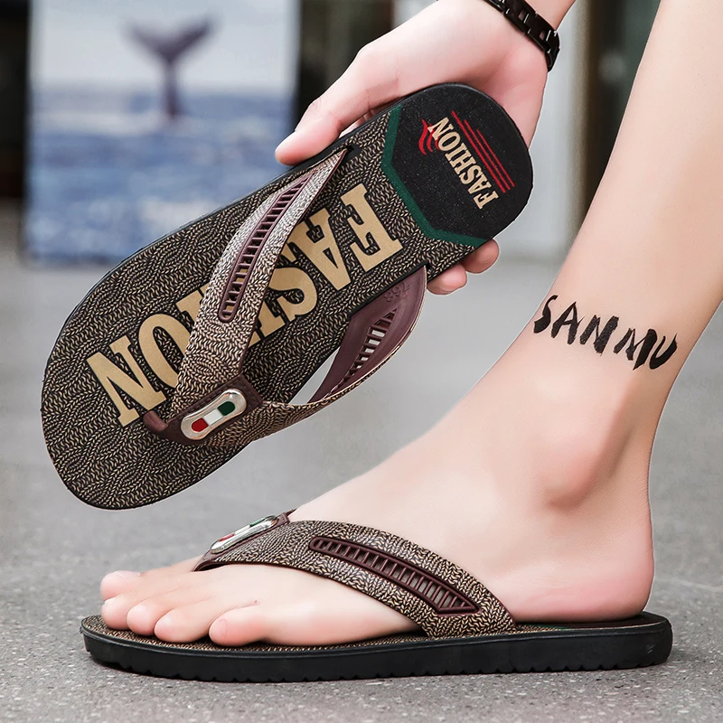 

Летние мужские, противоскользящие прочные мужские пляжные шлепанцы на мягкой подошве с мягкой подкладкой на щиколотке, мягкие, удобные, модные, качественные шлепанцы