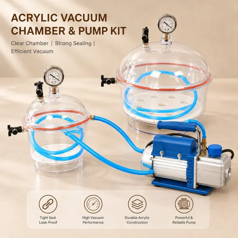 150 250mm Vacuum Tank Drying Dish Double Valve Transparent Dryer Desiccator Chamber for Lab Industrial Use Moisture Removal