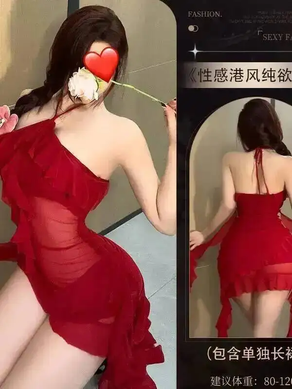 Sexy nova cor sólida feminina magro cintura alta rua moda halter sem costas vestido elegante renda pura flor vermelha topos kvb8