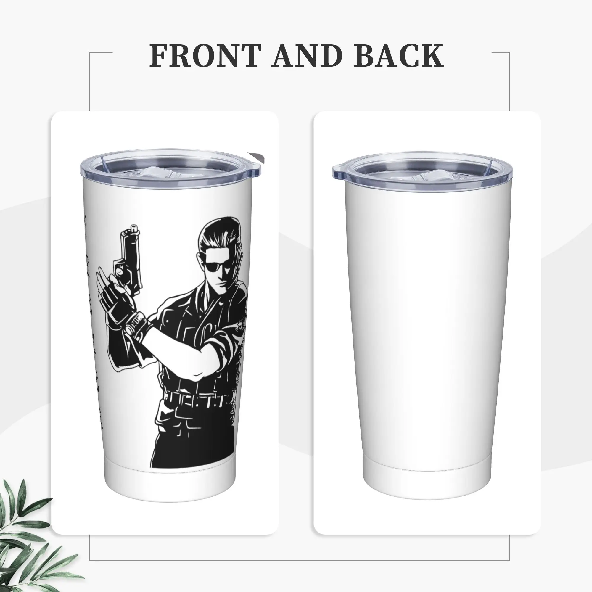 Stainless Steel Tumbler Residents Evils 1 Remake Thermal Mug Albert Wesker Insulated Hot Drinks Mugs Cup Camping Water Bottle view 2