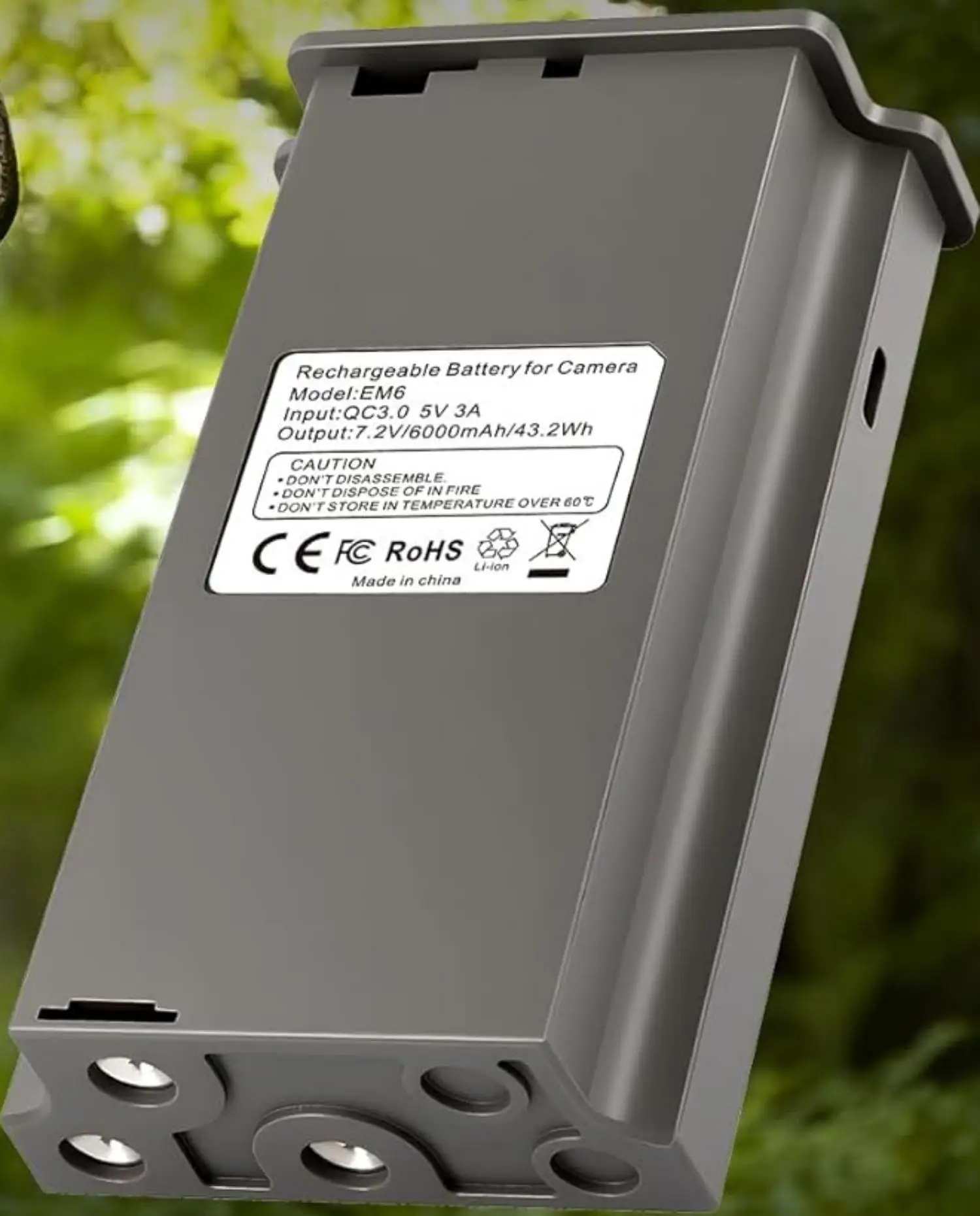 

EM6 2.0 6000mAh Battery High Capacity All Weather Ultra Long Lasting for Trail Outdoor Hunting Cameras Reliable Power 4 Pack