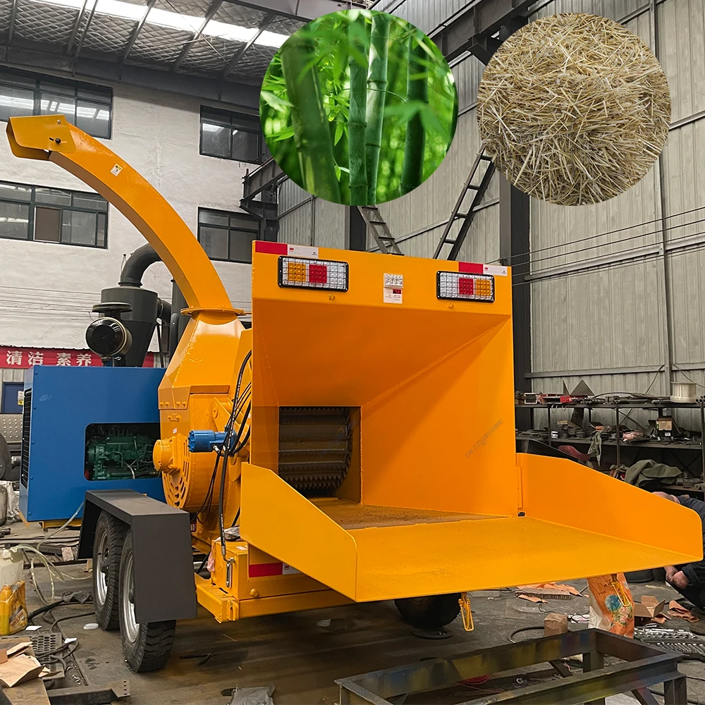 Factory Direct Garden Wood Tree Branch Crusher/Mobile Diesel Wood Chipper Log Chipper Shredder 7t/h Capacity 500mm Max Diameter