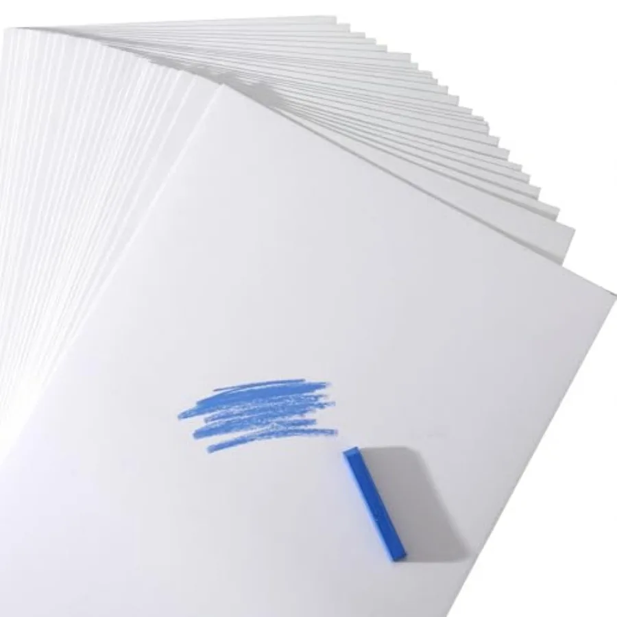 

24 Sheet Sanded Pastel Paper for Artists 500 Grit Sanded Paper for Art Dry Painting Oil Pastel 9 x 12 Inch, White