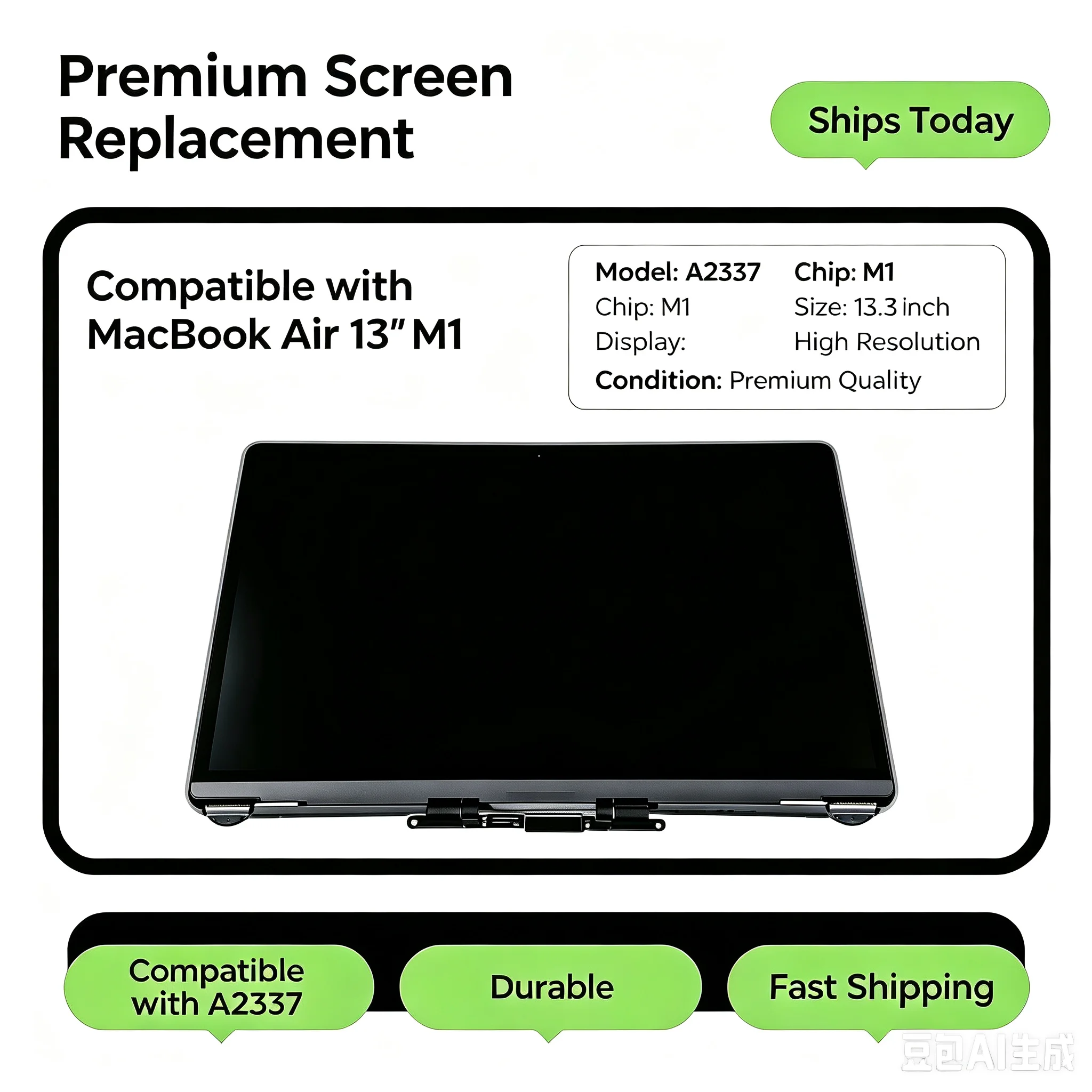 Free shipping New for Macbook Air M1 13 A2337 A2338 2020 screen Replacement Full LCD Screen Complete display Assembly