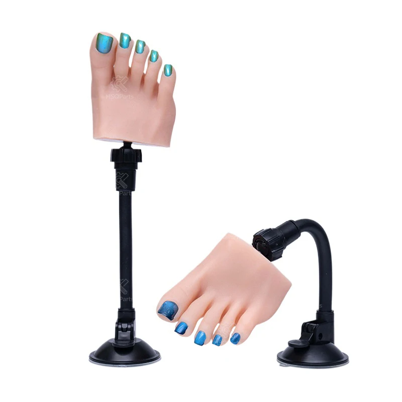 

Silicone Nail Practice Foot Model TGQF-11 With Bracket Fake Foot Model for Nail Art Practice