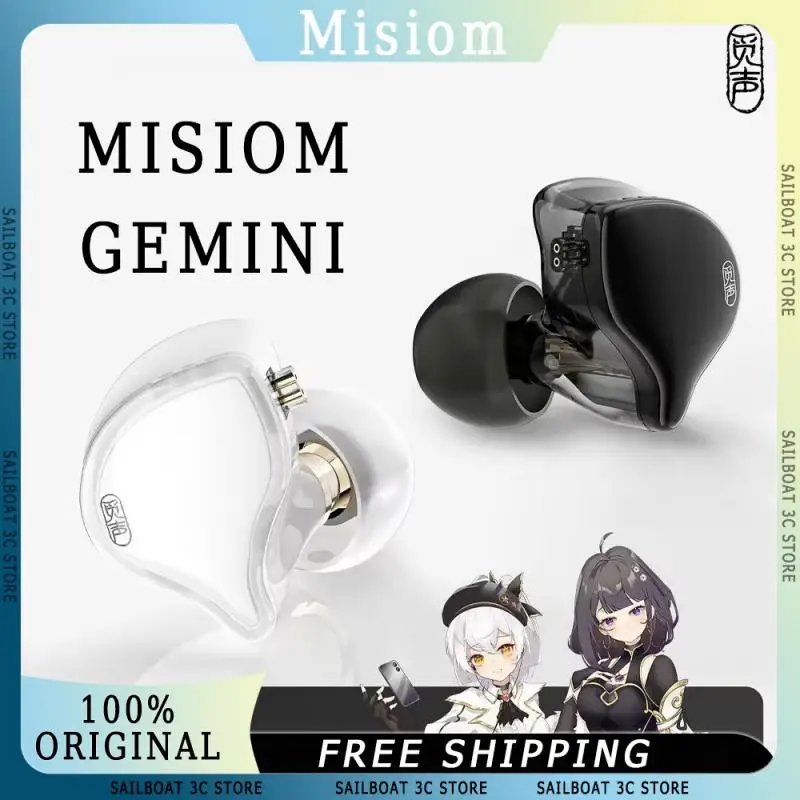 

Misiom Gemini Wired HiFi Earphone Four Dimensional Resonant PC Cavity High Quality In Ear Earbuds With Mic Custom Music Earphone