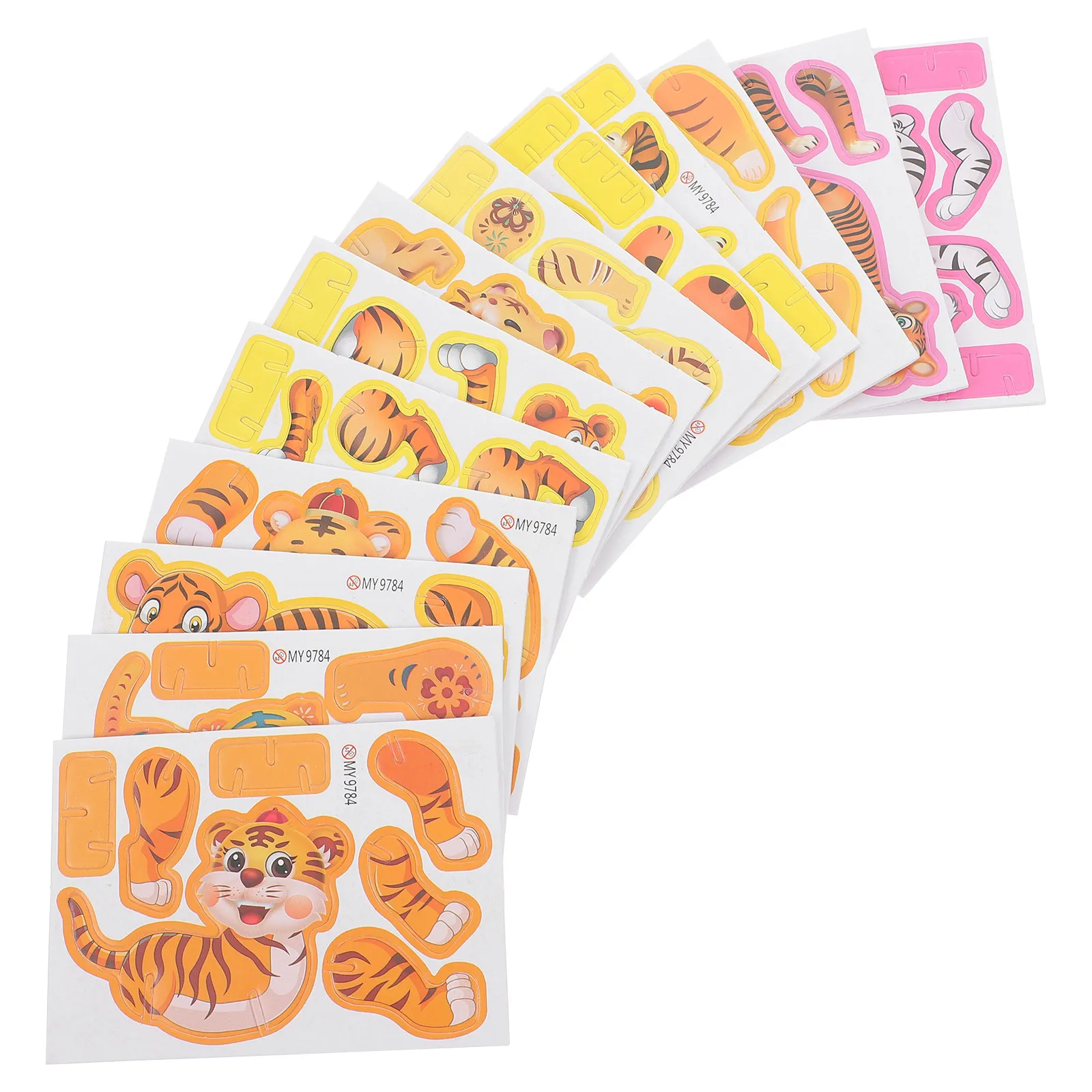 

50 Pcs Interactive Tiger Puzzle Kid Puzzles Kids Jigsaw Cognition Toys Interesting Plaything