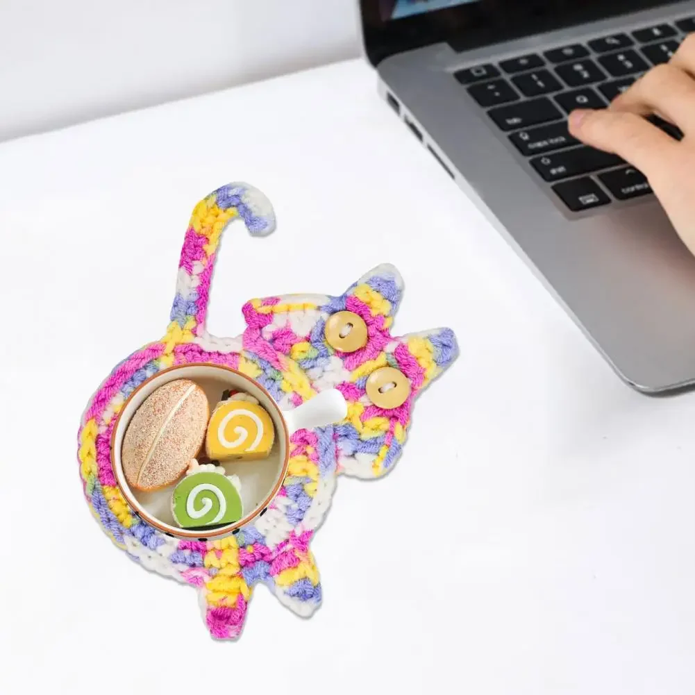 Cat Butt Shape Coast Cup Cloth Coaster Slip Insulation Pad Mat Hot Drink Holder Mug Stand Home Table Decor Kitchen Accessory