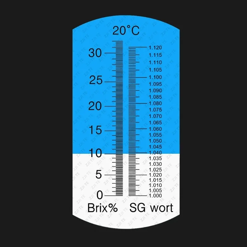 YG-32S Dual Scale Refractometer 0-32% Brix 1.000-1.130 SG Wort with ATC for Beer Wine Juice Beverage Sugar Concentration Testing