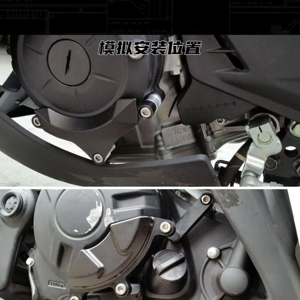 For YAMAHA YZF R3 R25 MT03 MT25 2014-2021 Right & Left Engine Case Stator Clutch Cover Guard Crash Pad Slider Protector