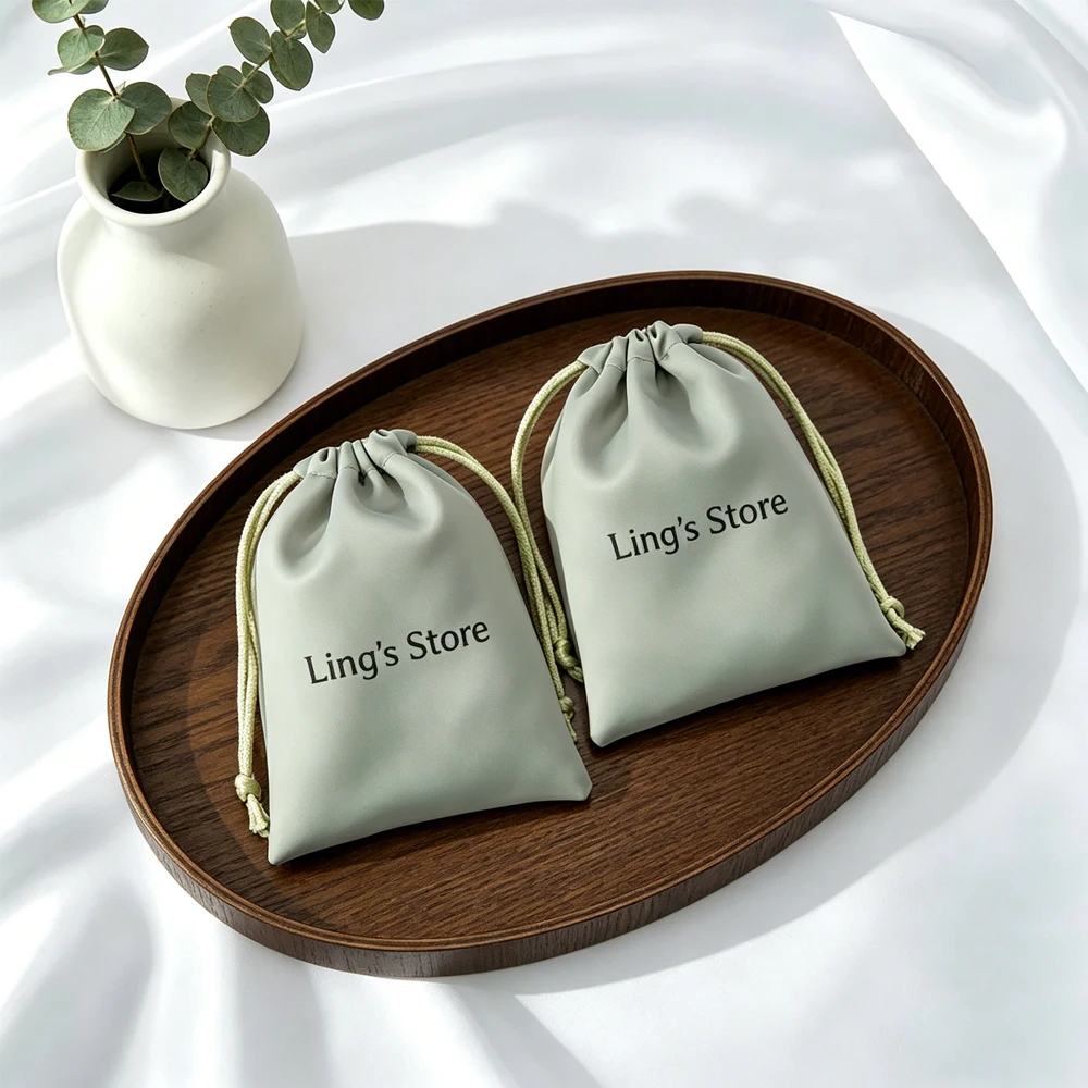 

50Pcs Custom Logo Name Silk Jewelry Drawstring Packaging Pouch Satin Wedding Favor Candy Gift Bag for Cosmetic Makeup Eyelashes