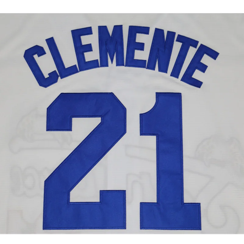 Maglie da baseball 2024 Santurce 21 CLEMENTE Ricamo cucito Abbigliamento sportivo da esterno Cultura hip hop bianco grigio Taglia grande