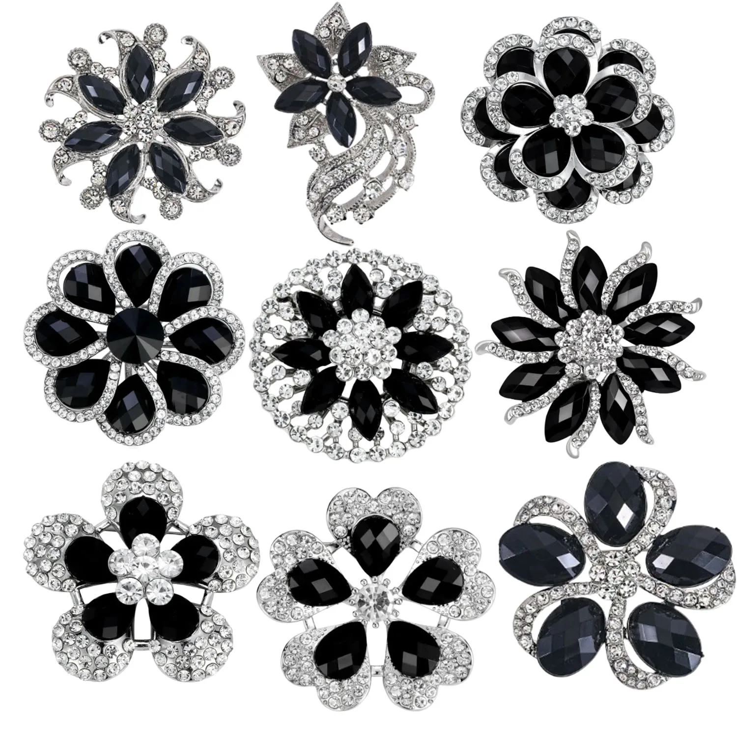 

Exquisite, elegant, fashionable, atmospheric brooch, personalized and creative, black clothing accessories, chest flower