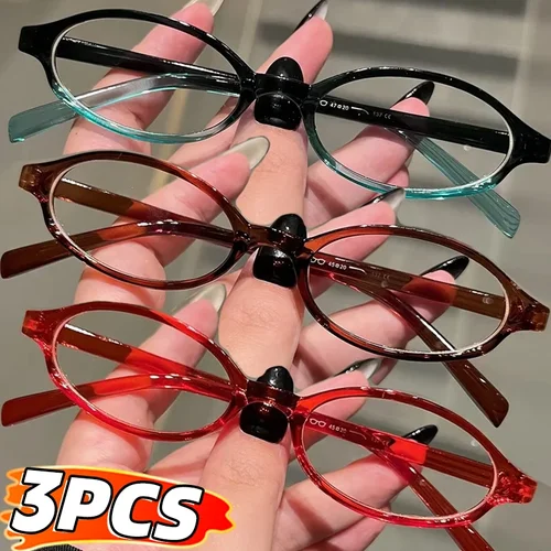 Gafas de protección ocular Y2K con montura ovalada Retro, antiluz azul, dulces y geniales, color negro, Vintage, simples, para mujer