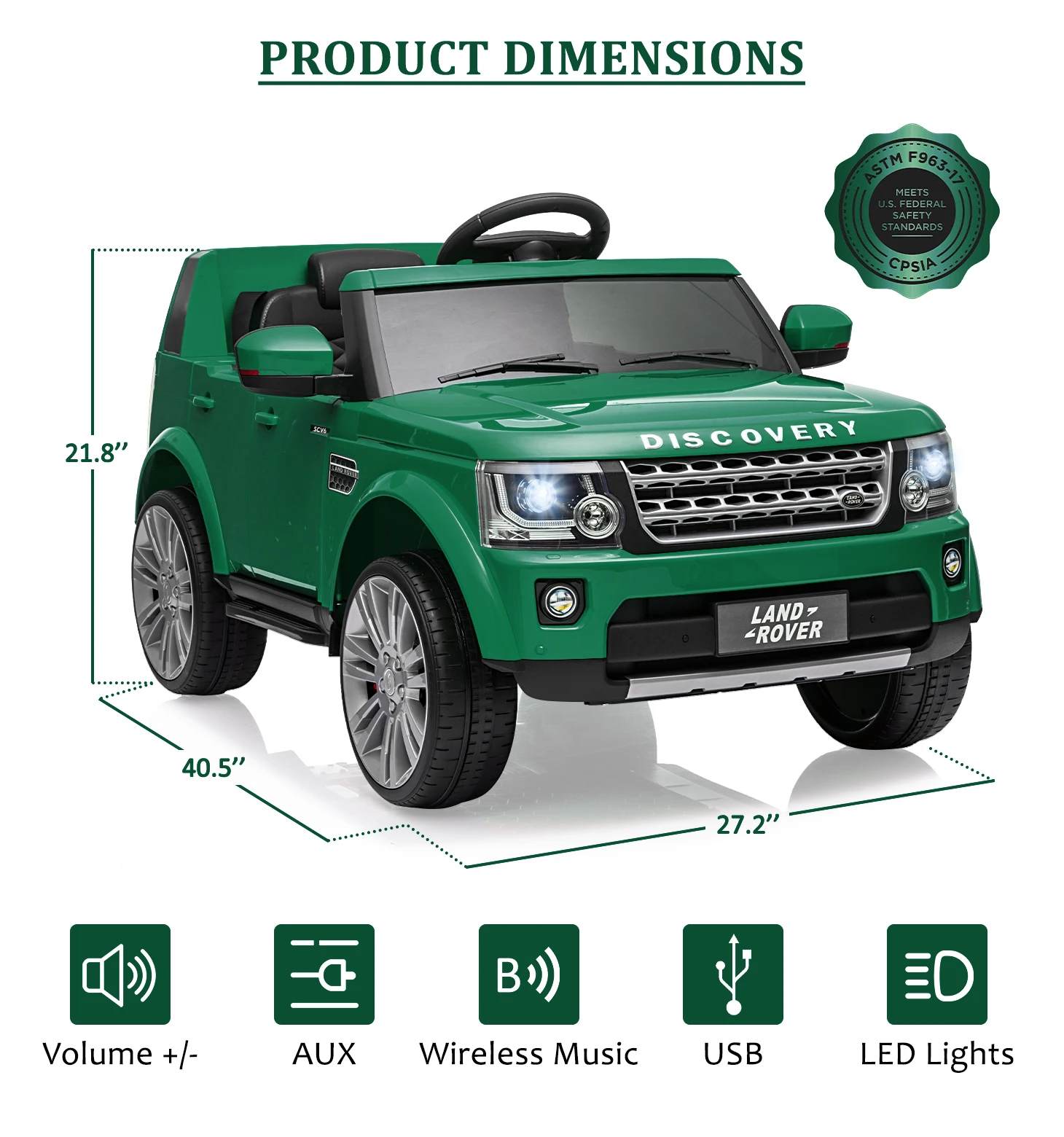 Coche de juguete para niños de doble tracción de 12V con Control remoto para padres/coche eléctrico de almacenamiento con capucha con reproductor de MP3/interfaz auxiliar de luz LED de 3 a 8 años