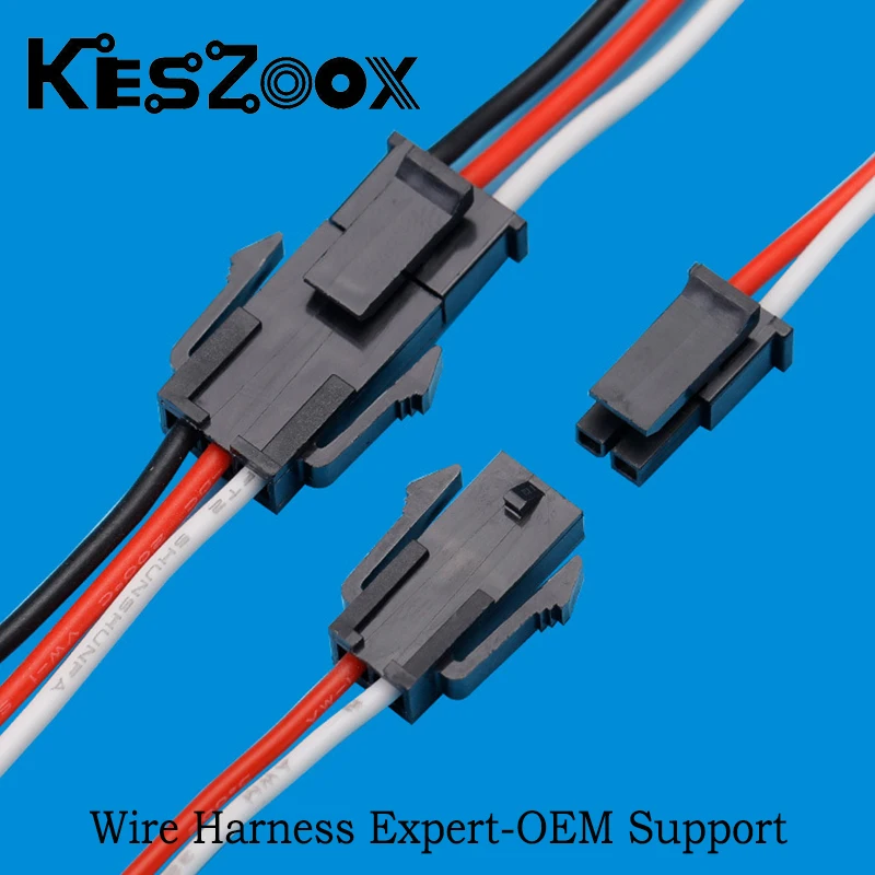 

Keszoox Molex 3,0 мм 2-6-контактный разъем «папа-мама», 2-рядный корпус с предварительно обжимным проводом 22AWG для жгута проводов печатной платы