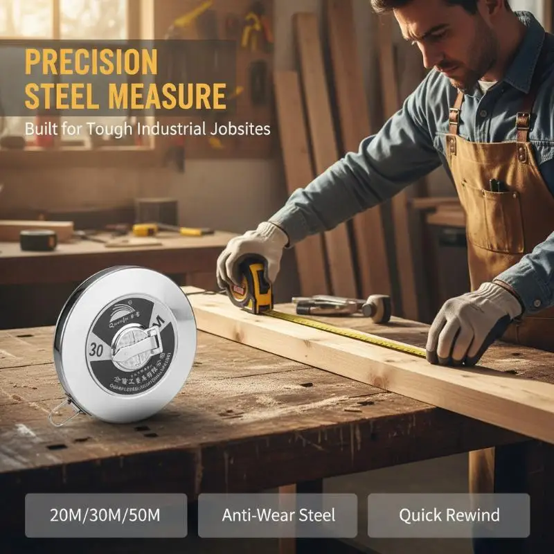 Heavy Duty Measure Round Disc Measuring Tape Stainless Steel Handheld Ruler For Construction Engineering Survey 20/30/50m