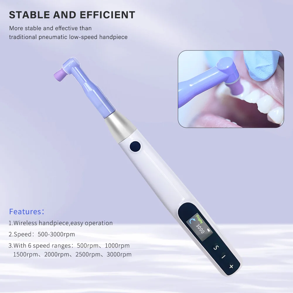 Dental Cordless Polishing Wireless Electric Motor 3000rpm Rechargeable Polishing Instrument With 10 Interchangeable Heads