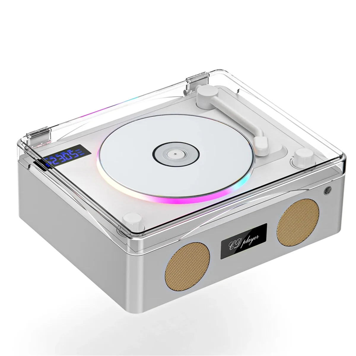 

Retro CD Player Lossless Bluetooth 5 CD Player with LED Ambient Light