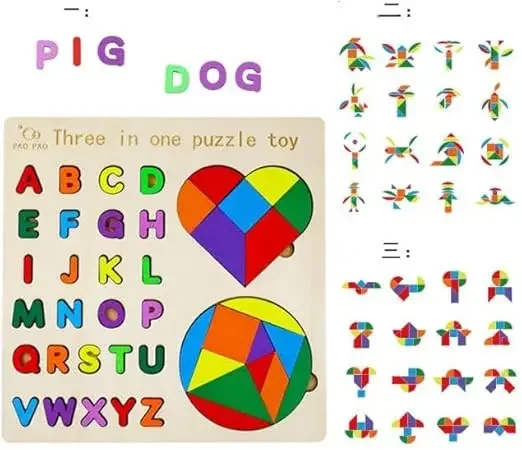 Puzzle 3 IN 1 Bord Spielzeug Bausteine Farbe DIY Clever Board Sammlung Kreative Geschenk Holz Spielzeug Puzzles Kinder Spiele