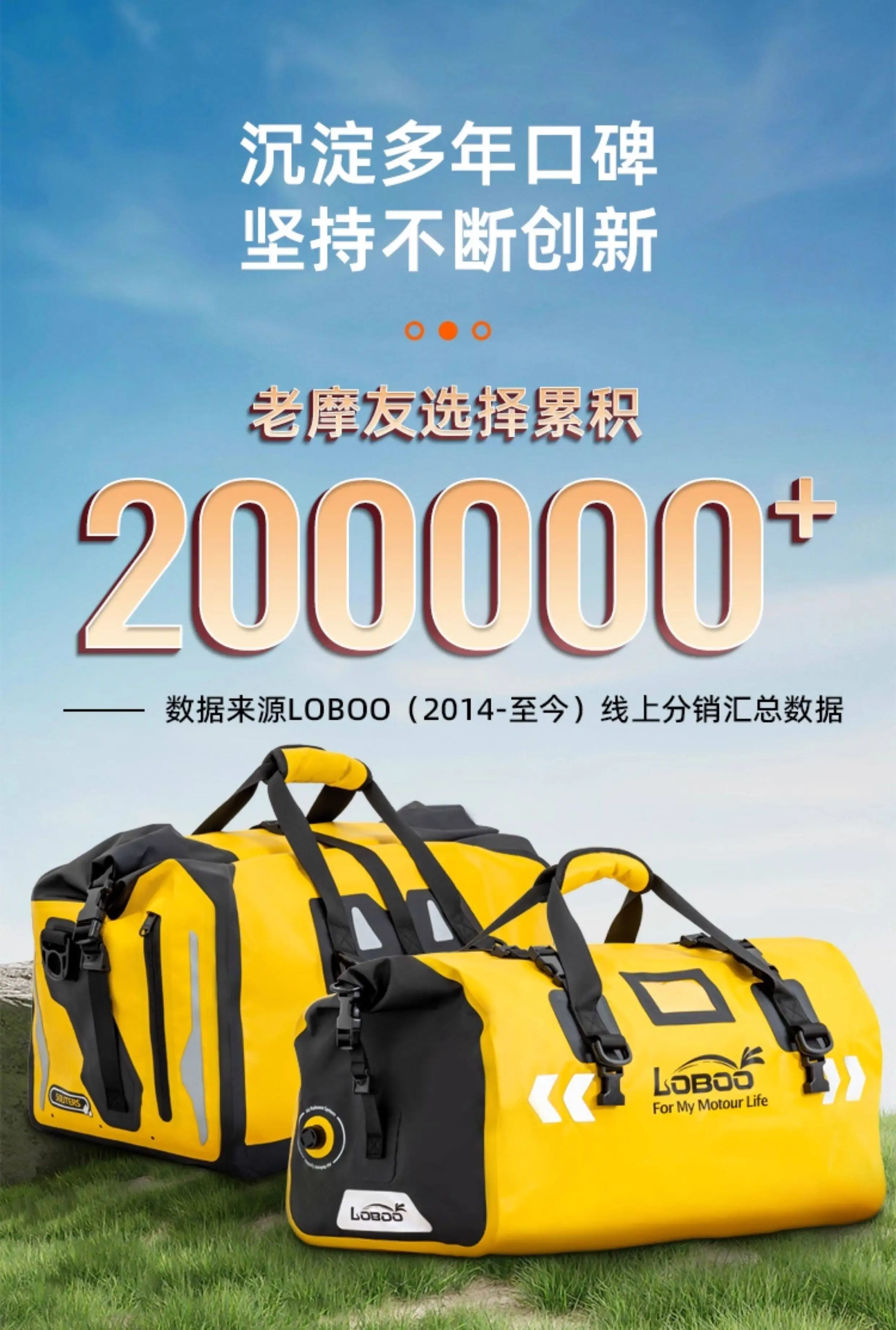 LOBOO Universal Motorcycle IPX7 Waterproof Bag Rear Tail Bag Riding Equipment Travel Large Capacity Side Bag for BMW 1200GS