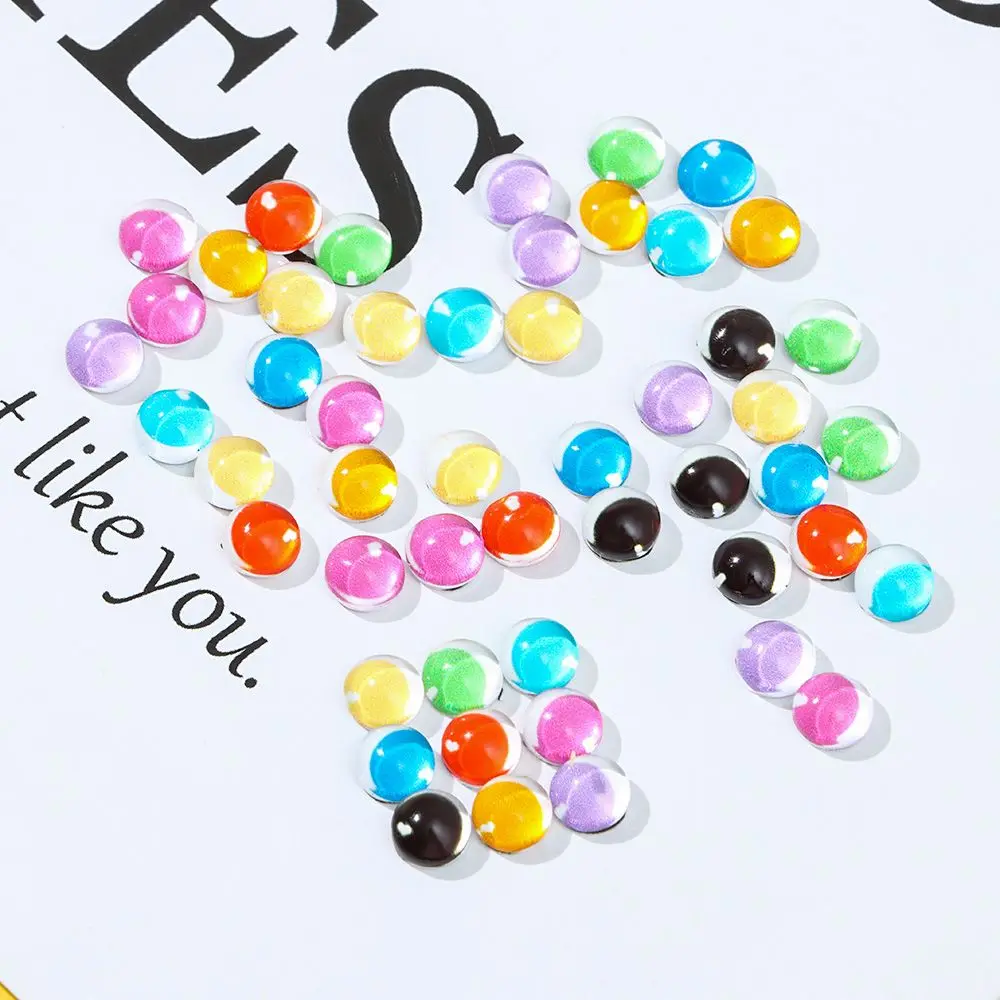 50pcs 6/10//25mm Bastel puppen schmuck Befunde runde Augen Cabochon flache Augäpfel Spielzeug Zubehör Glas puppen augen