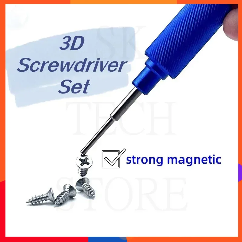 Cacciavite di precisione 3D SW-8057 Serie di pistole in acciaio Phillips Y 0.6 Torx 1.2 T2 1.5 0.8 Cacciavite per strumento di riparazione del telefono cellulare