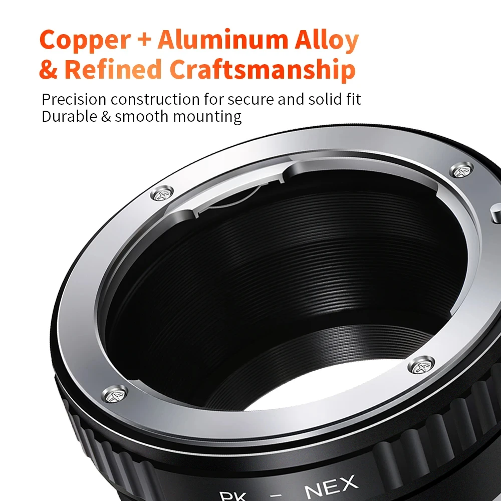 K&F Concept Lens Mount Adapter for Pentax PK K Mount Lens to Sony NEX E-Mount Camera NEX-3 NEX-3C NEX-3N NEX-5 NEX-5C NEX-5N