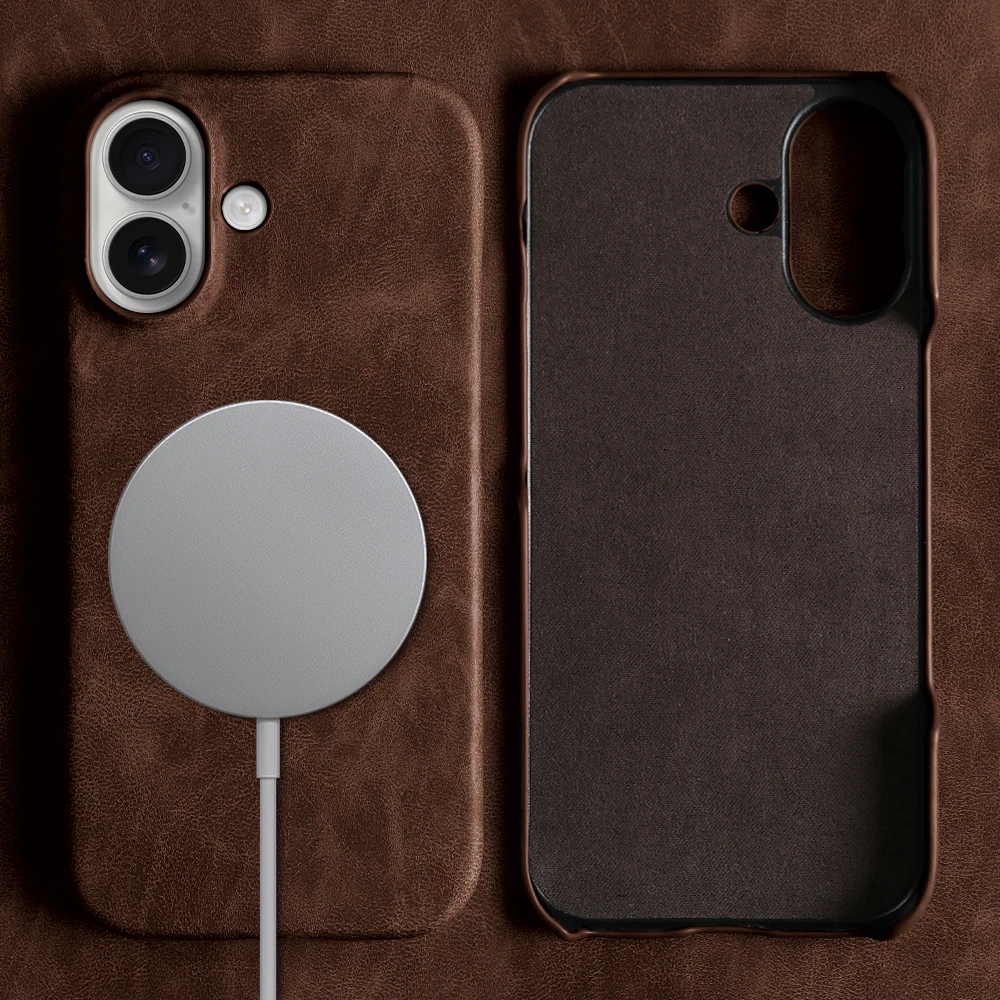 Magnetic Leather Back Cover Case for iphone 17 14 15 16 Pro Max 17e 16e Air 12 13 Mini 16 Plus 17 Pro Max For Magsafe Phone Case