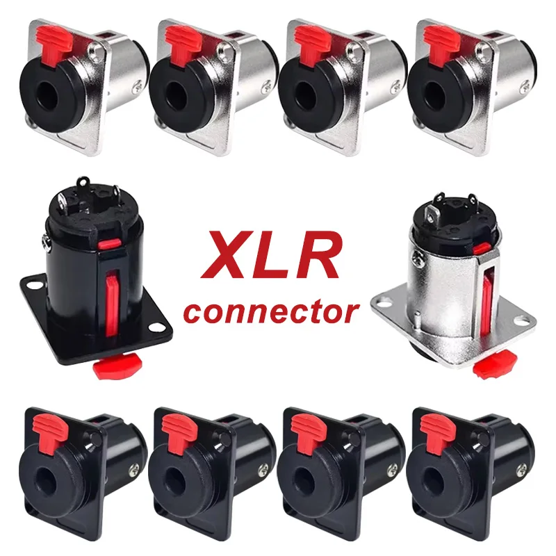 5/20Pcs 2-hole Stereo 1/4 Inch 6.35mm Female Socket 6.35 Jack Panel Mount Terminal for MIC Microphone Audio Cable