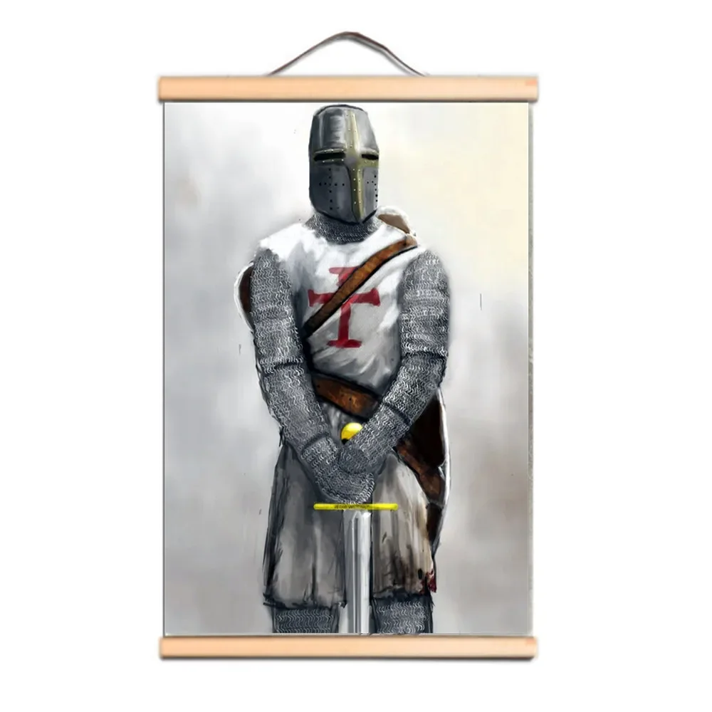 

Vintage Knights Templar Art Poster Wall Chart For Indoor Walls - Armor Warrior Canvas Scroll Painting Wall Hangings Decor Mural