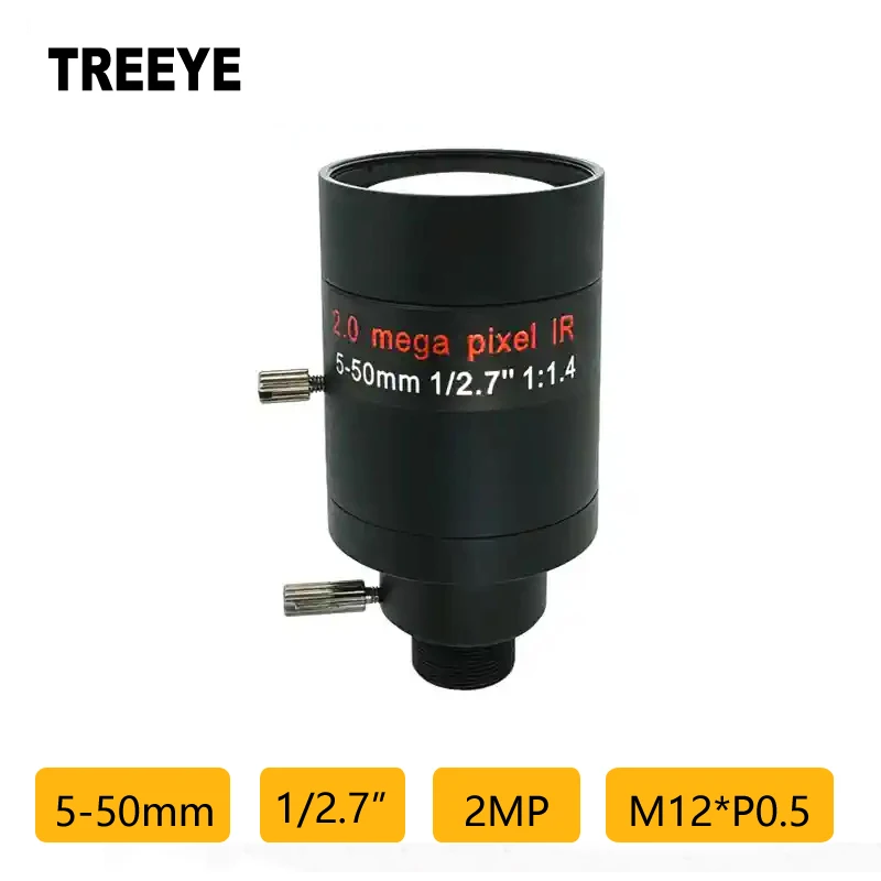 

HD 2.0Megapixel 5-50mm Lens 2MP Varifocal M12 CCTV Lens 1/2.7" 650nm IR Filter Optional For Action Camera Sports Camera Lens