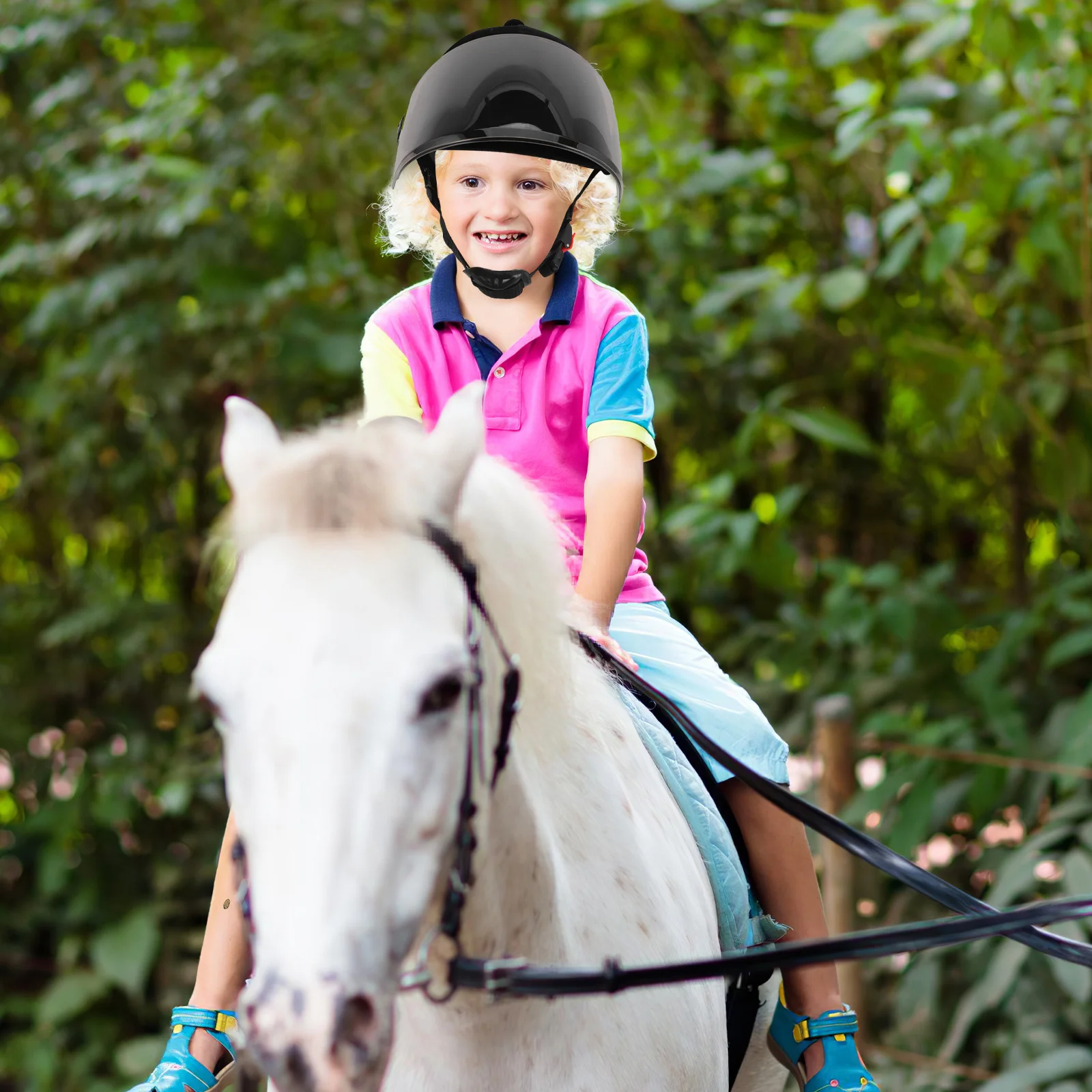 مادة البولي بروبيلين للفروسية خفيفة الوزن ومسامية وآمنة لركوب الخيل وركوب الدراجات وحماية من الأشعة فوق البنفسجية ورياضات الشباب #1
