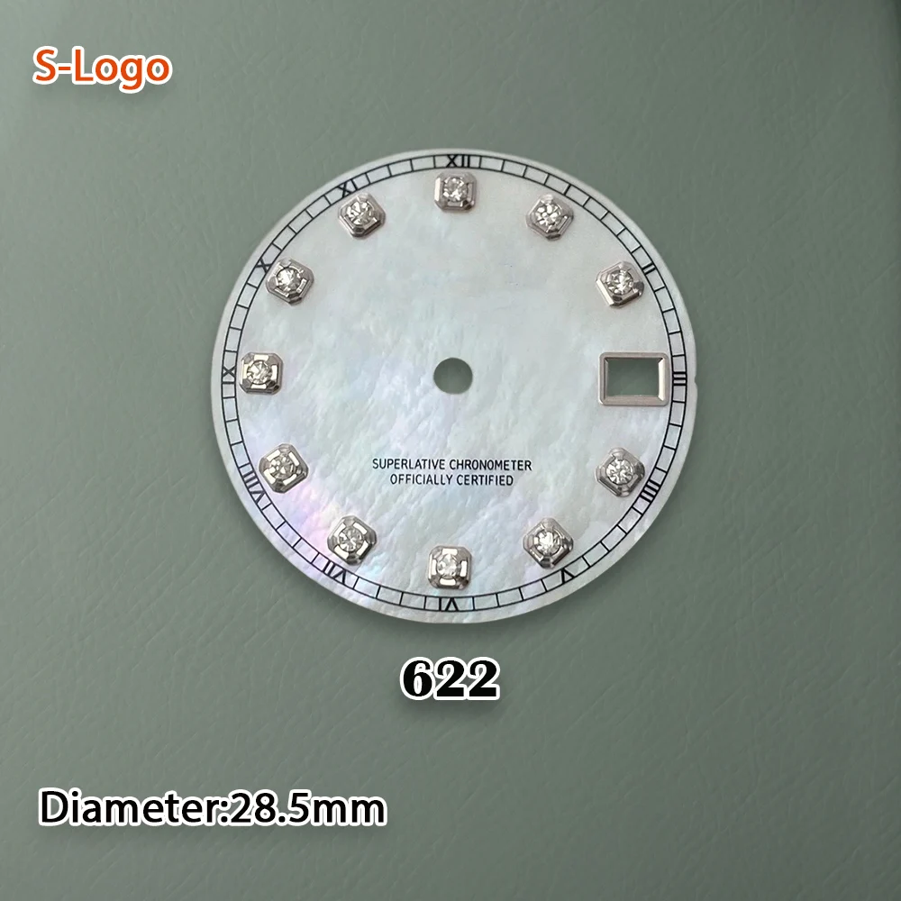 S شعار 28.5 مللي متر NH35 الطلب الماس الأم اللؤلؤ الهاتفي صالح NH36 حركة لا مضيئة ساعة تعديل اكسسوارات أدوات إصلاح