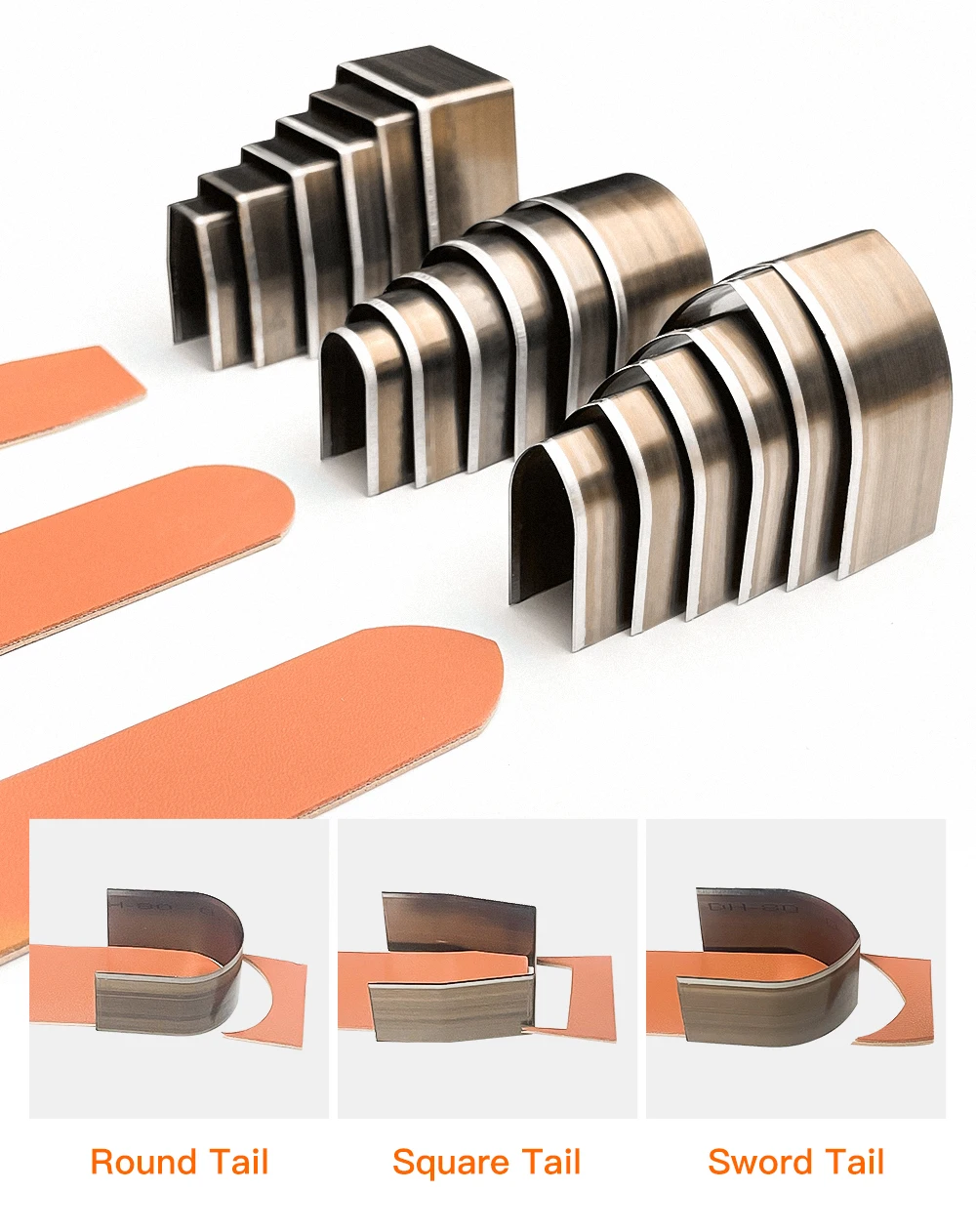 18-teiliges DIY manuelles Lederschneideform, Uhrengürtel, Gürtel, Rucksack, Gürtel, Schwanz, scharfe quadratische kreisförmige Schneidmesser, Leder-Werkzeugstanzer – Detail 1